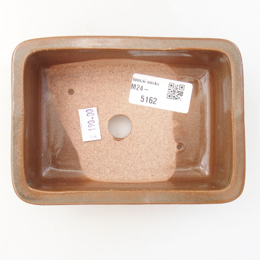 Ciotola per bonsai in ceramica 13,5 x 9,5 x 4,5 cm, marrone