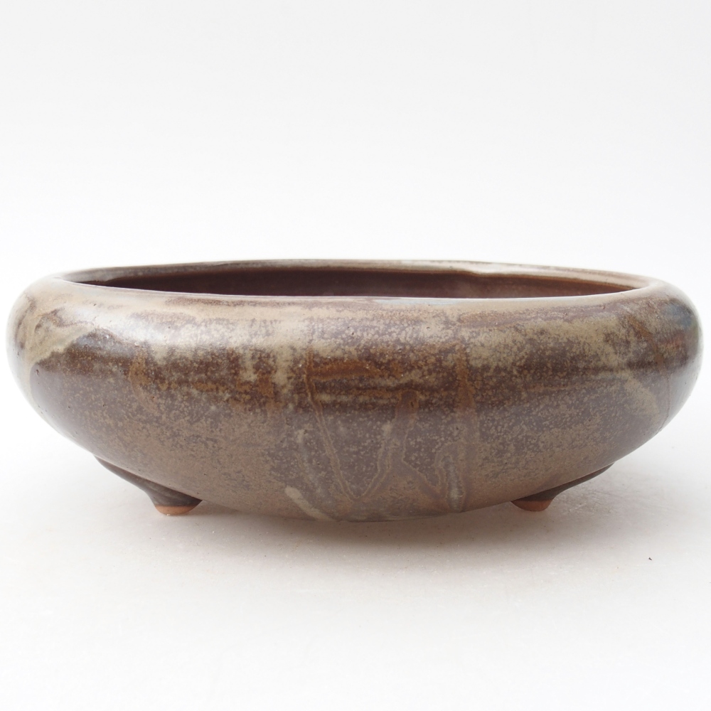 Ciotola per bonsai in ceramica 20 x 20 x 7 cm, marrone