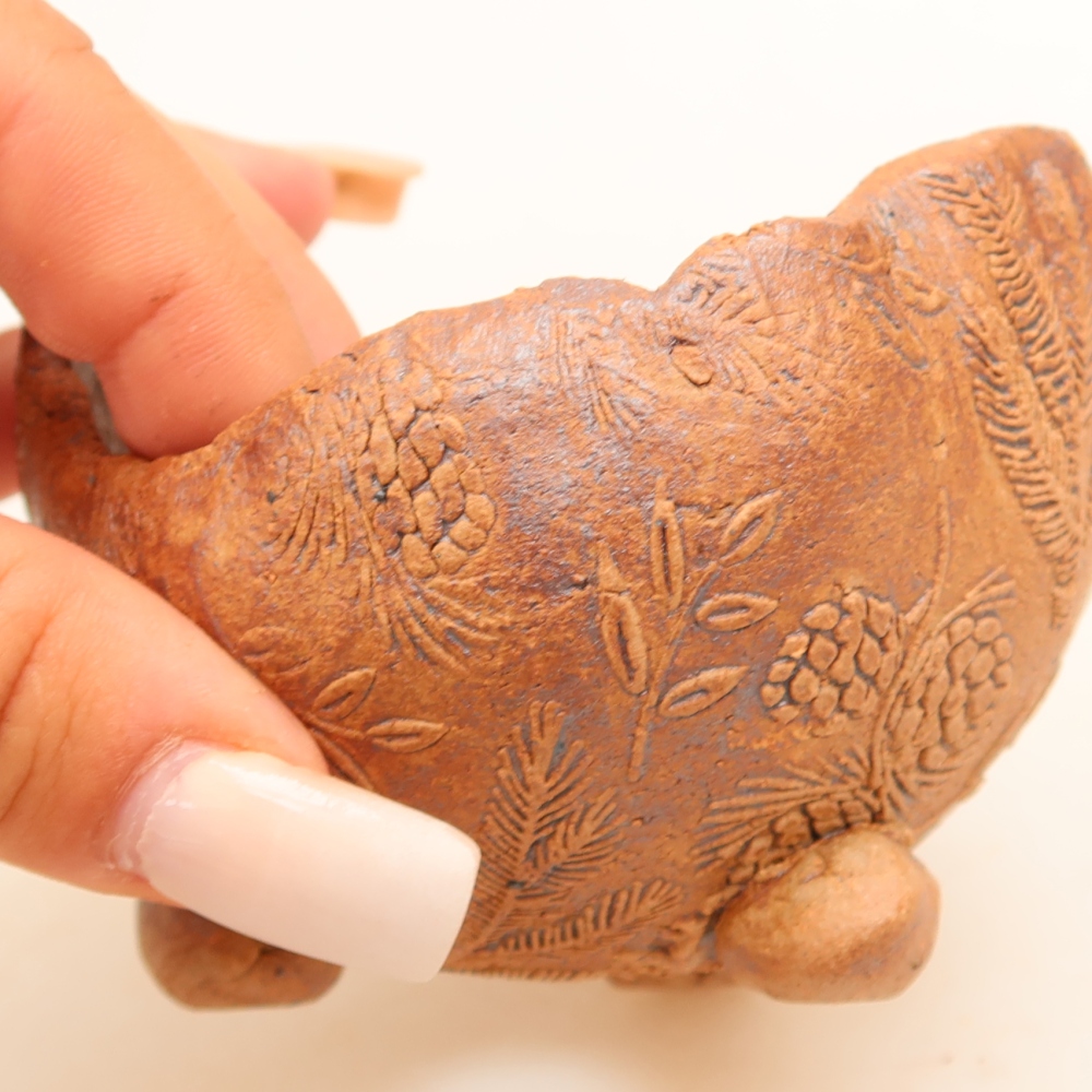 Guscio in ceramica  9 x 8 x 7 cm, colore marrone