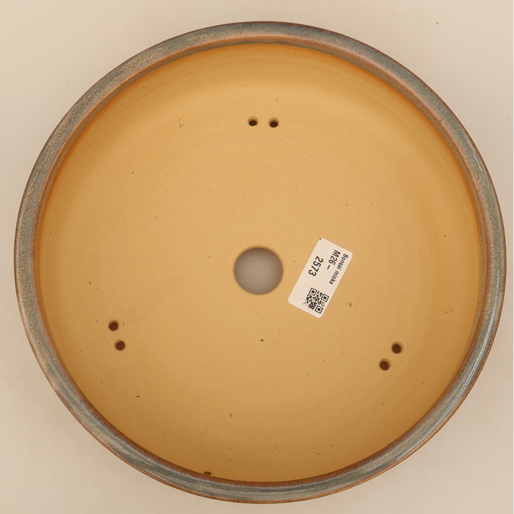 Vaso da bonsai in ceramica 23,5 x 23,5 x 6,5 cm, colore grigio
