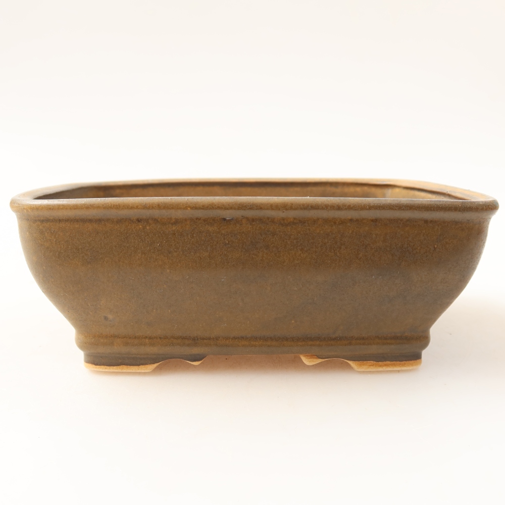 Vaso per bonsai in ceramica 15 x 12,5 x 5,5 cm, colore marrone
