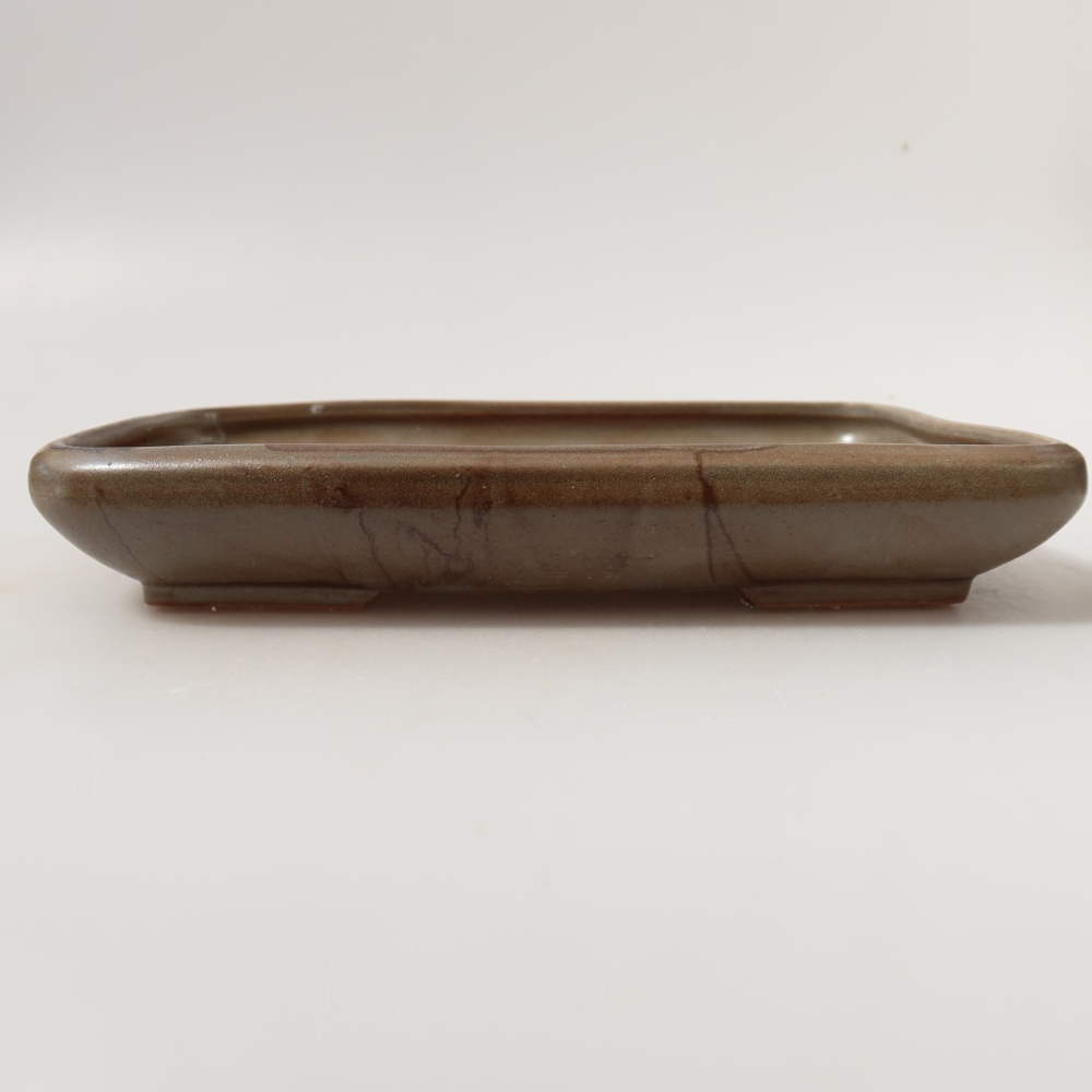 Ciotola per bonsai in ceramica 24 x 17,5 x 4 cm, marrone