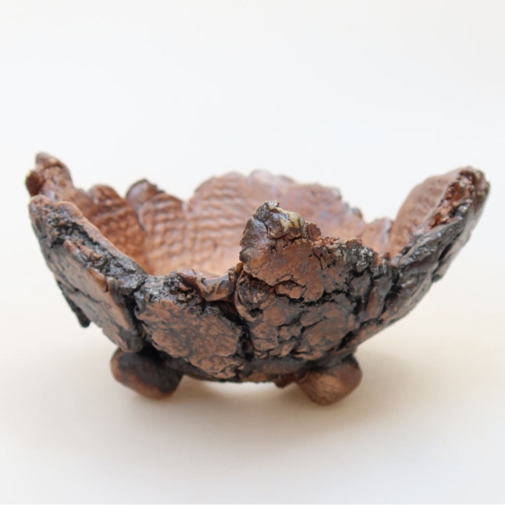 Conchiglia in ceramica 11 x 10,5 x 6 cm, colore marrone