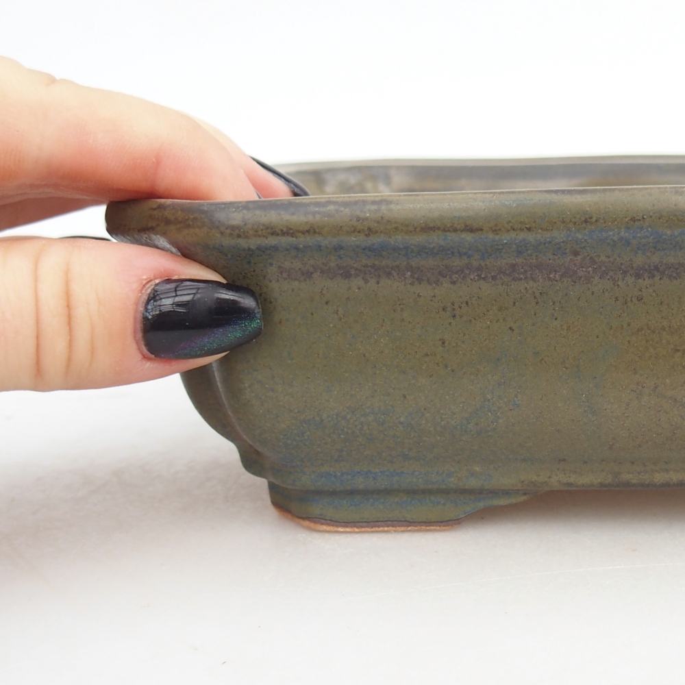 Ciotola per bonsai in ceramica 18 x 13,5 x 5 cm, marrone