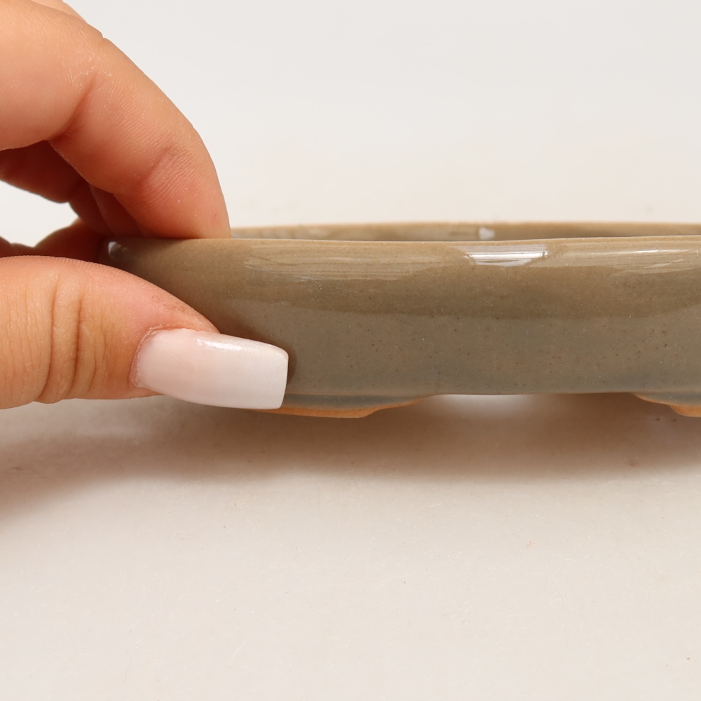 Vaso da bonsai in ceramica 13 x 9,5 x 2,5 cm, colore grigio