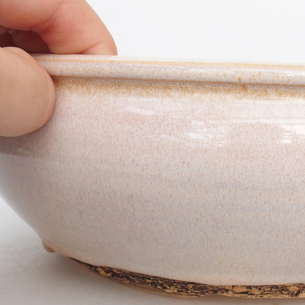 Ciotola bonsai in ceramica 21,5 x 21,5 x 7,5 cm, colore beige