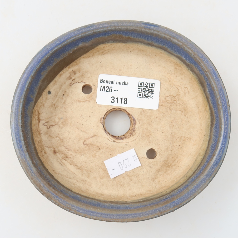 Vaso da bonsai in ceramica 12,5 x 11,5 x 3,5 cm, colore blu