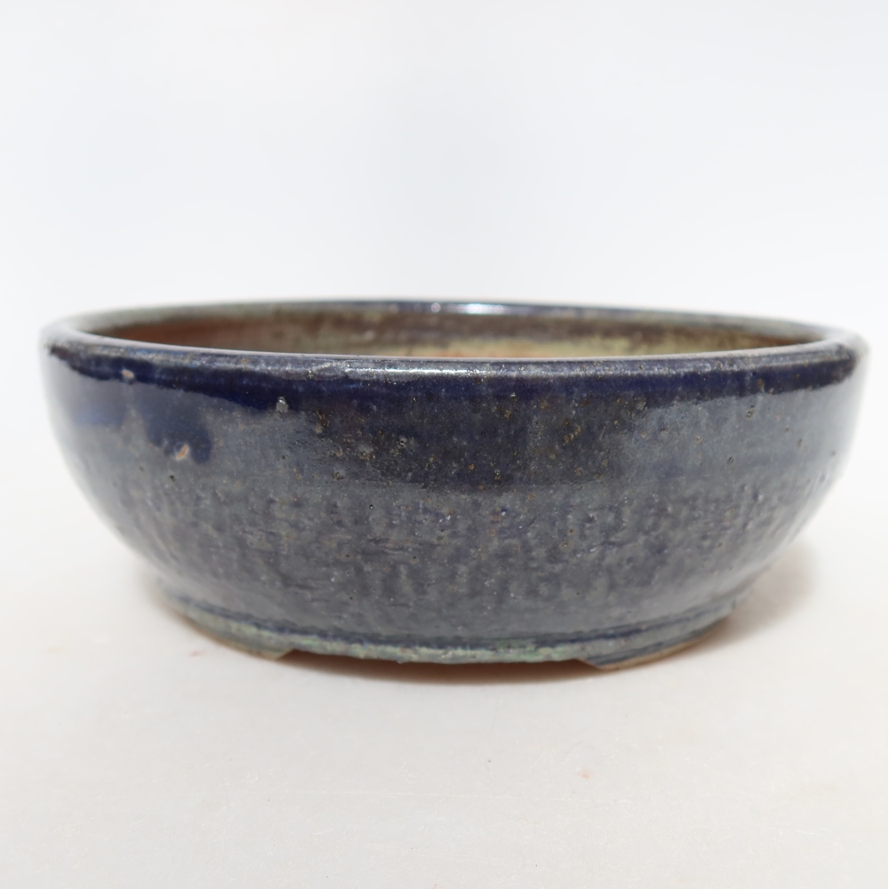 Vaso da bonsai in ceramica 14 x 14 x 5 cm, colore blu