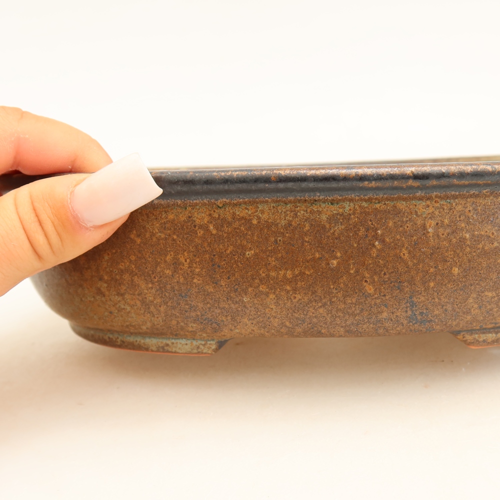 Ciotola bonsai in ceramica 22 x 17 x 5 cm, marrone