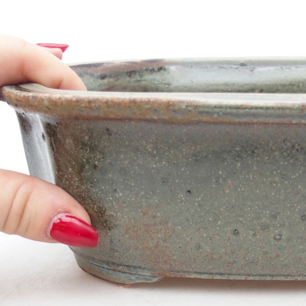 Ciotola bonsai in ceramica 25 x 21 x 7,5 cm, verde