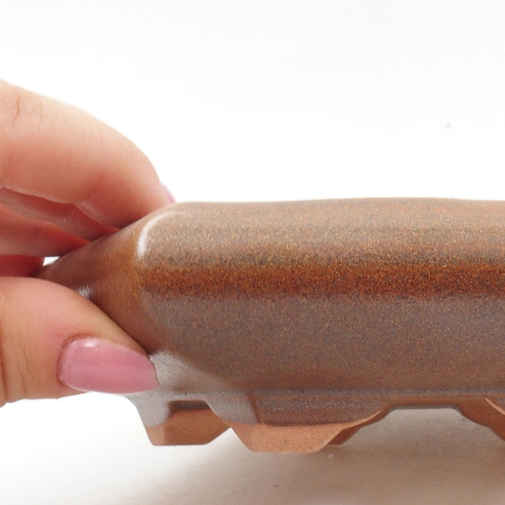 Ciotola per bonsai in ceramica 17 x 15 x 4 cm, marrone