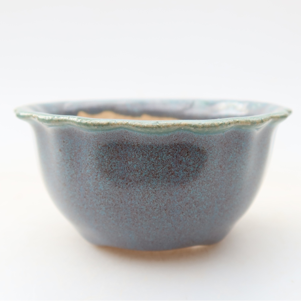Vaso in ceramica per bonsai 7 x 7 x 3,5 cm, colore grigio