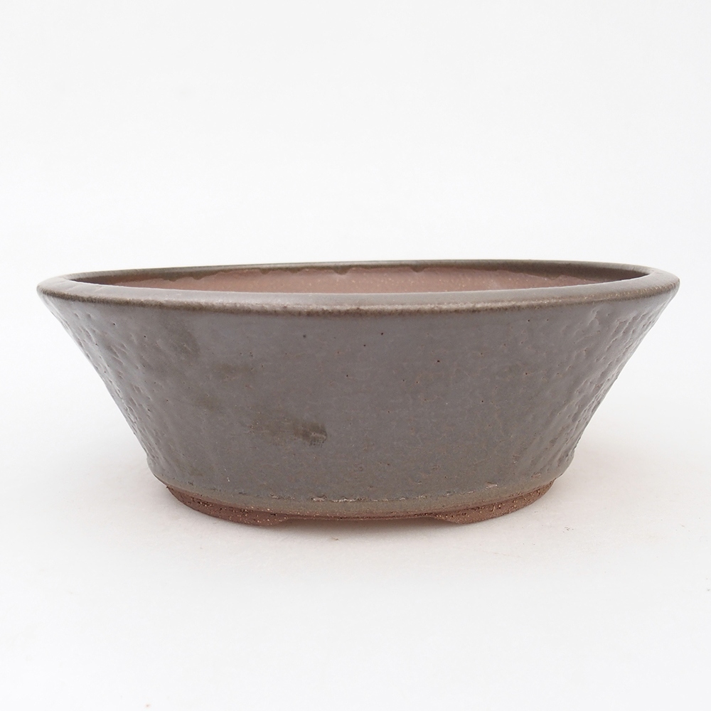 Ciotola bonsai in ceramica 17,5 x 17,5 x 6 cm, colore metallo