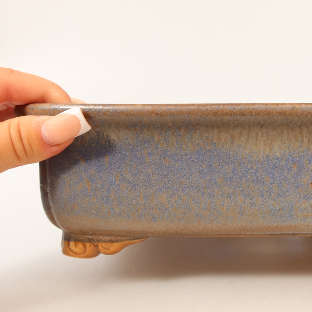 Vaso da bonsai in ceramica 25,5 x 20 x 7 cm, colore blu