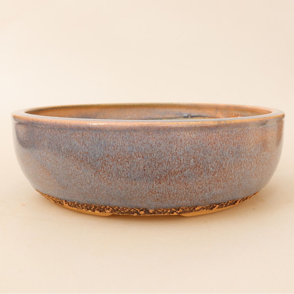 Vaso in ceramica per bonsai 24 x 24 x 7,5 cm, colore blu