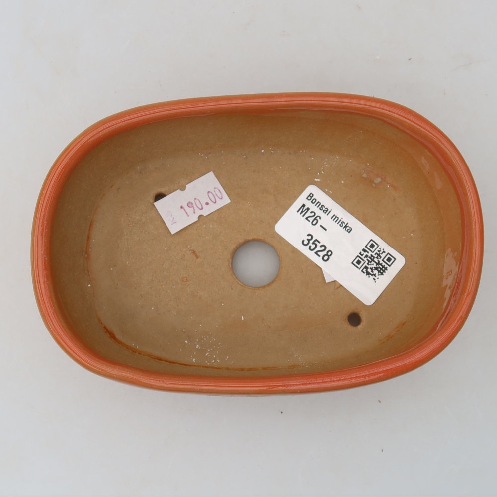 Vaso da bonsai in ceramica 13 x 8,5 x 4 cm, colore arancione