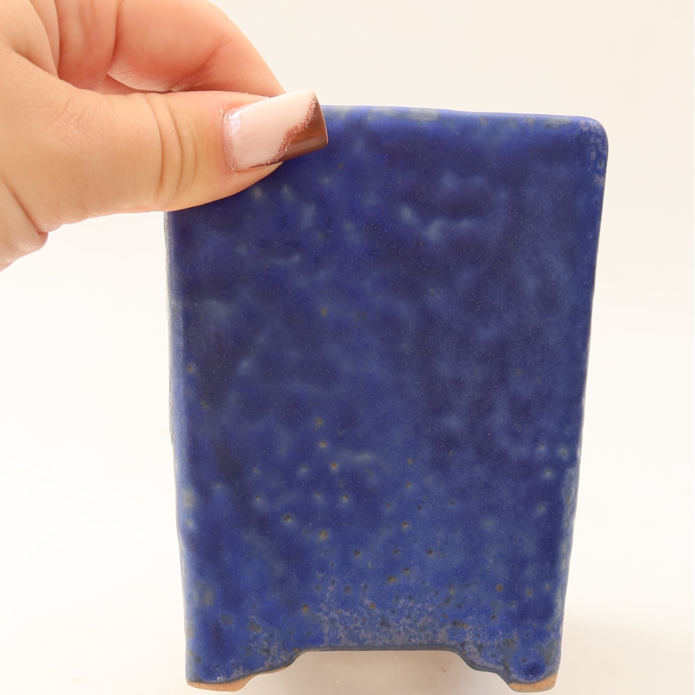 Vaso da bonsai in ceramica 9 x 9 x 11,5 cm, colore blu