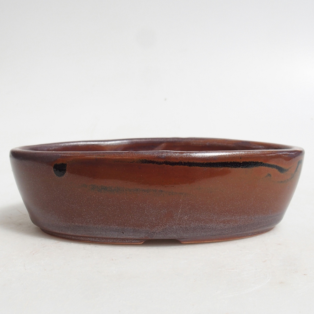 Ciotola per bonsai in ceramica 15 x 9,5 x 4 cm, marrone