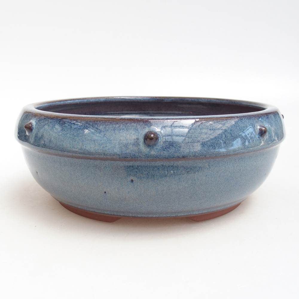 Ciotola bonsai in ceramica 18,5 x 18,5 x 7 cm, colore blu