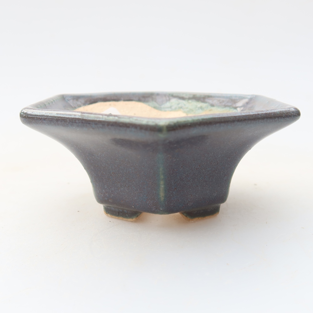 Vaso in ceramica per bonsai 8 x 7 x 3,5 cm, colore grigio
