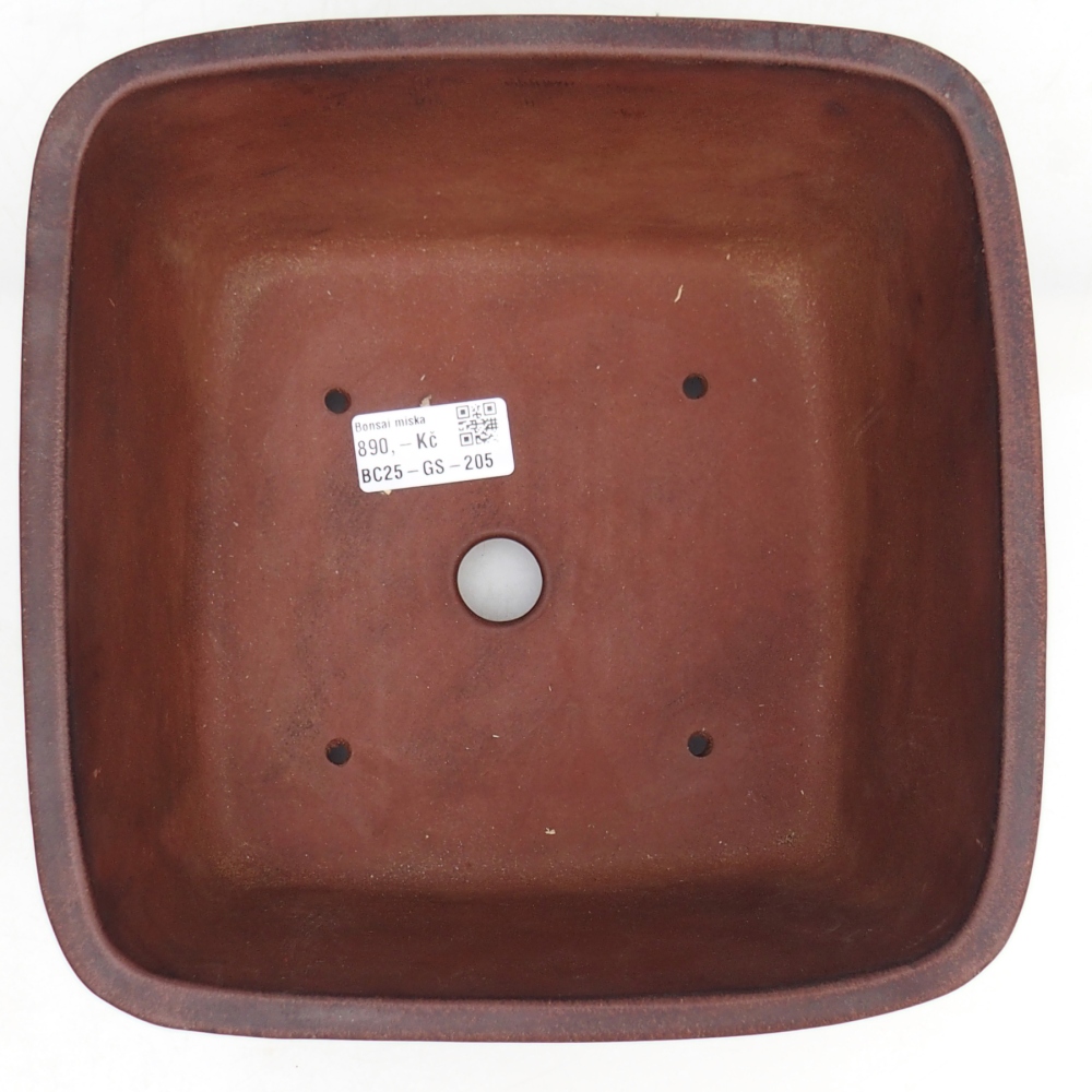 Ciotola per bonsai in ceramica 21 x 21 x 13 cm, marrone