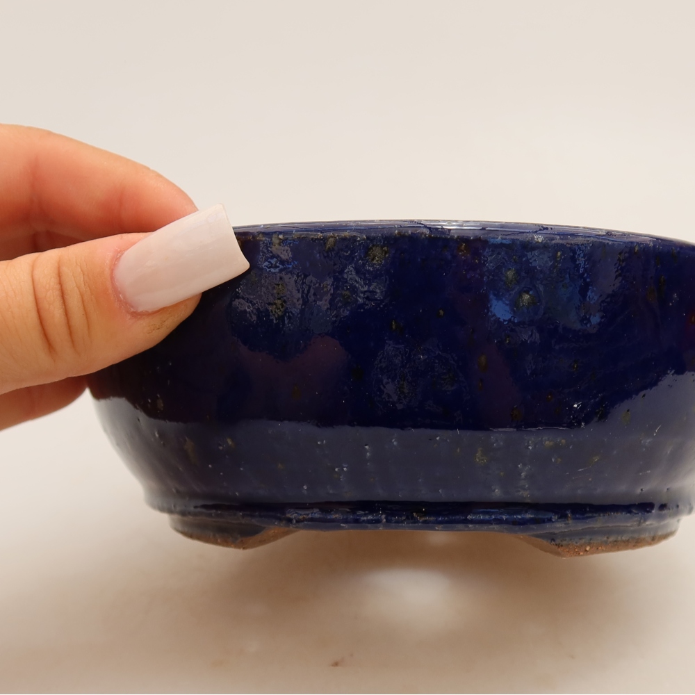 Ciotola bonsai in ceramica 13,5 x 13,5 x 5 cm, colore blu