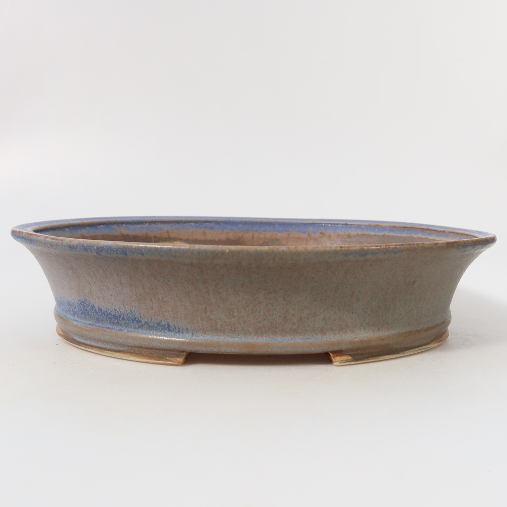 Vaso da bonsai in ceramica 27 x 24,5 x 5,5 cm, colore blu