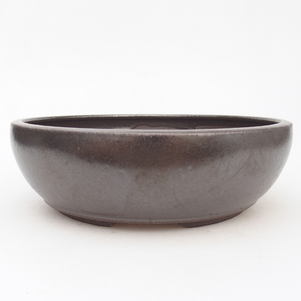 Ciotola bonsai in ceramica 20 x 20 x 6,5 cm, colore metallo