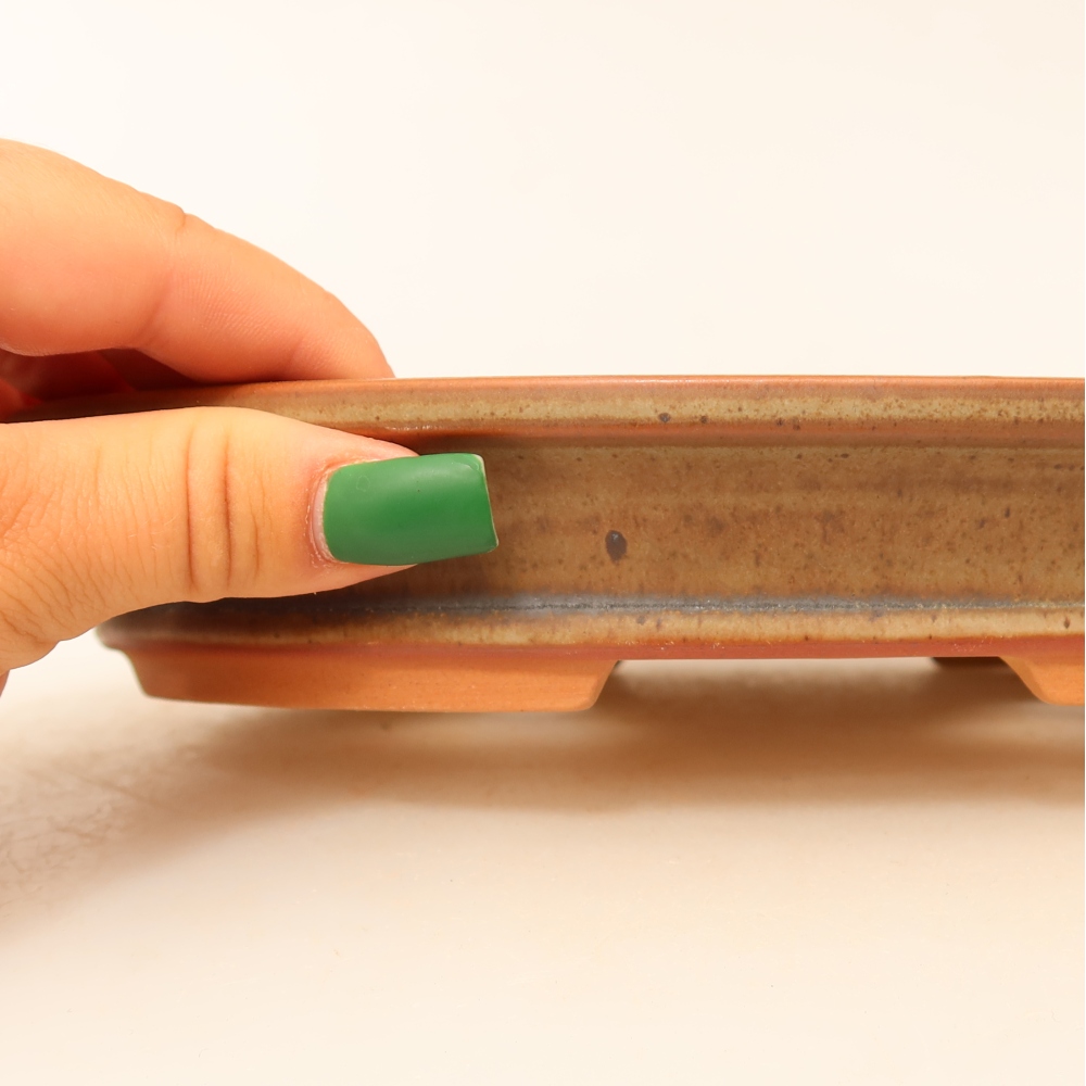 Ciotola in ceramica  21 x 14,5 x 3,5 cm, colore marrone