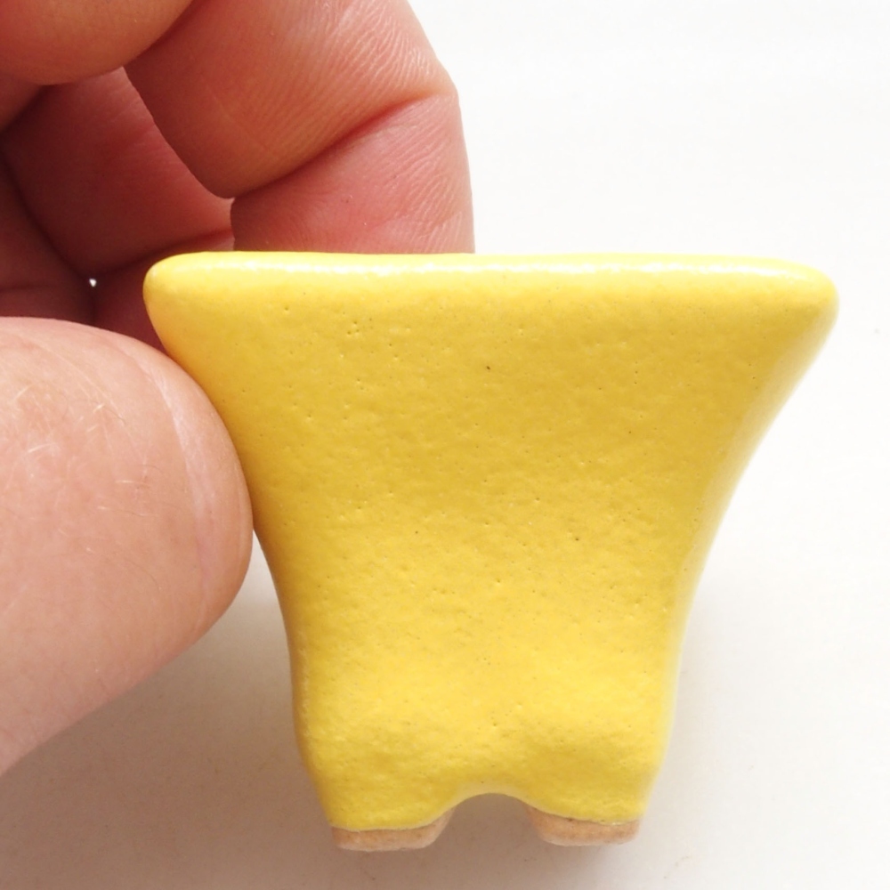Ciotola per bonsai in ceramica 3,5 x 3,5 x 3 cm, giallo