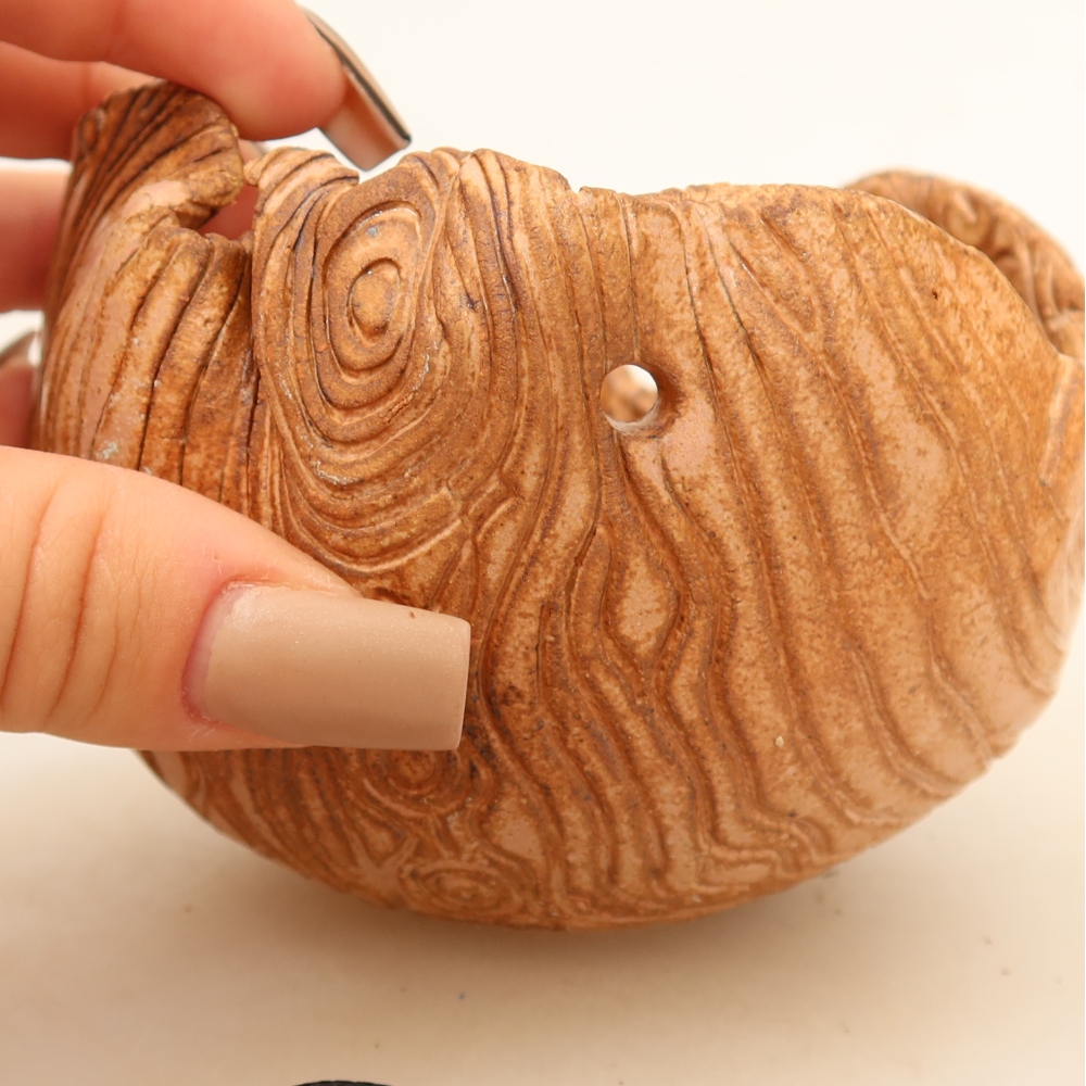 Contenitore in ceramica per Kokedama 9,5 x 9 x 8 cm, colore rosa