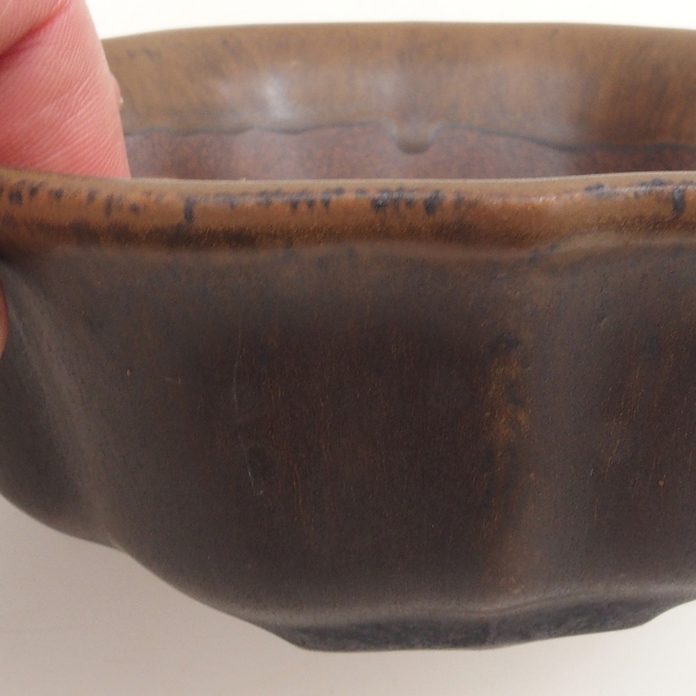 Ciotola per bonsai H06 - 14,5 x 14,5 x 5 cm - marrone