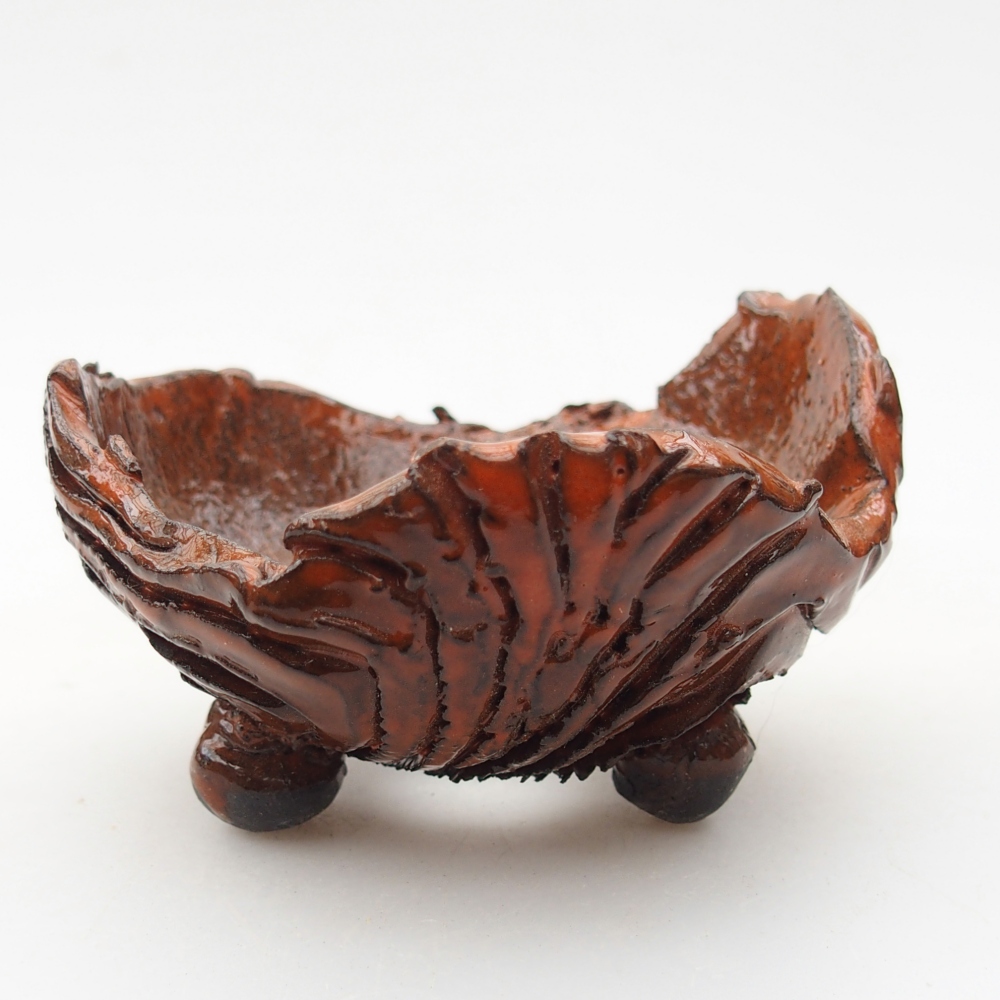 Conchiglia in ceramica 8,5 x 8,5 x 5 cm , colore arancione