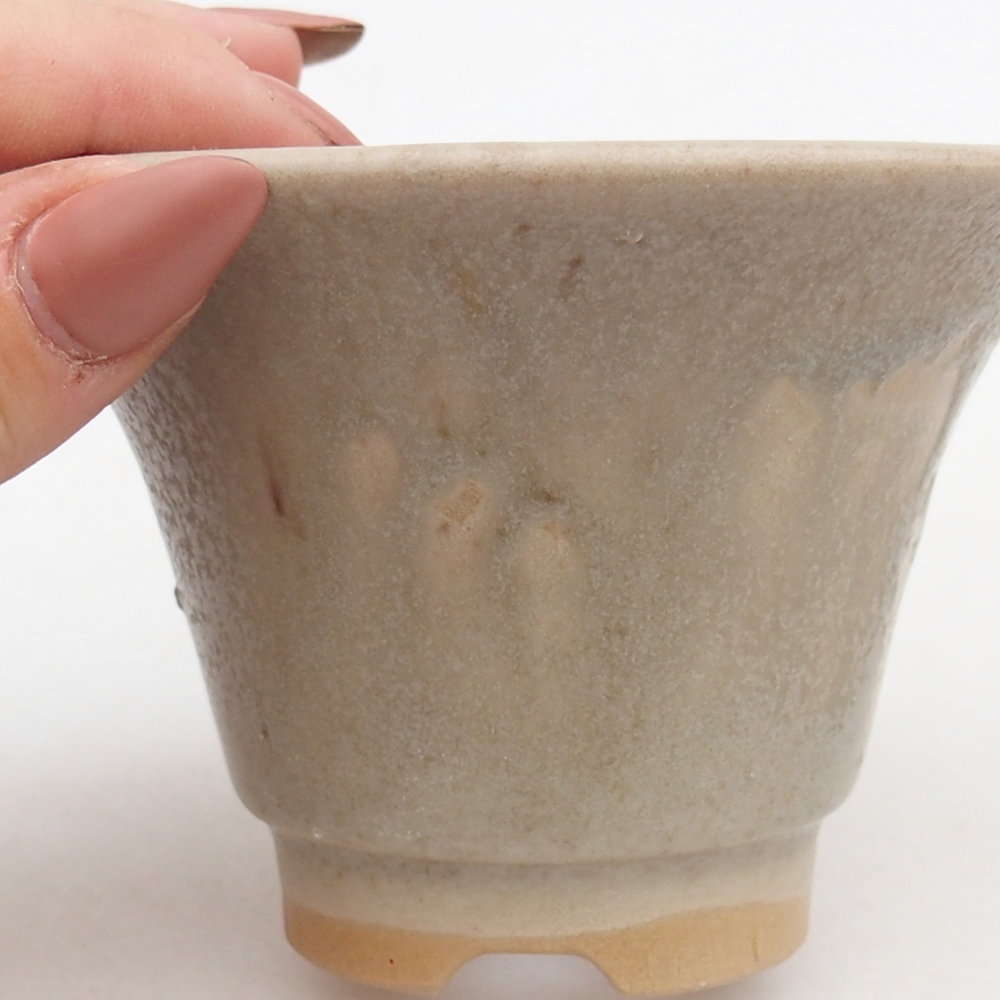 Ciotola bonsai in ceramica 10,5 x 10,5 x 7 cm, grigio