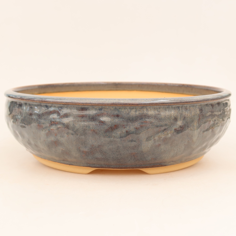 Vaso da bonsai in ceramica 26,5 x 26,5 x 7,5 cm, colore grigio