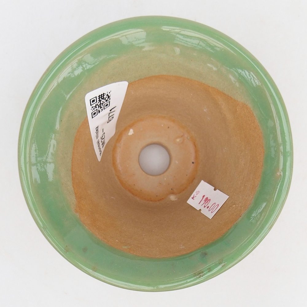 Ciotola per bonsai in ceramica 10,5 x 10,5 x 7 cm, verde