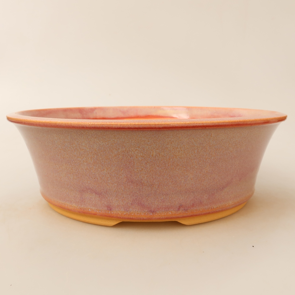 Vaso da bonsai in ceramica 25 x 25 x 8 cm, colore rosa