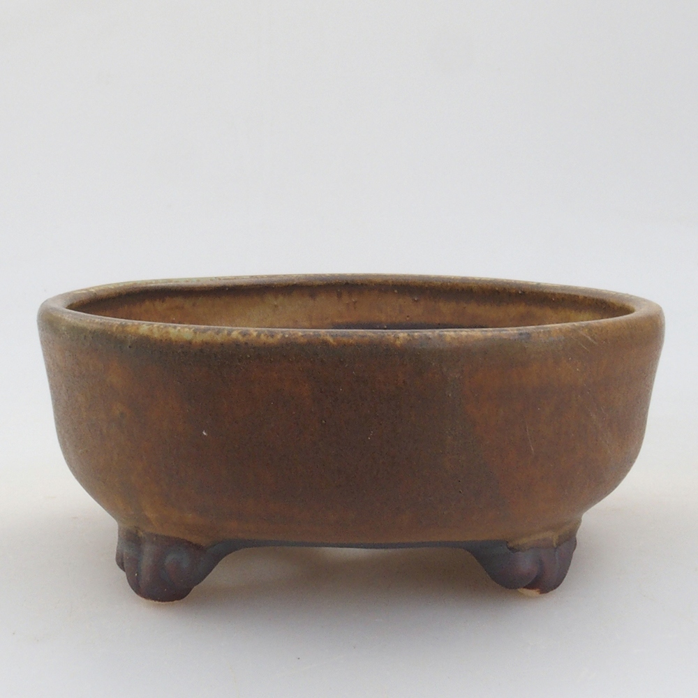 Ciotola per bonsai in ceramica 10 x 8,5 x 4 cm, marrone