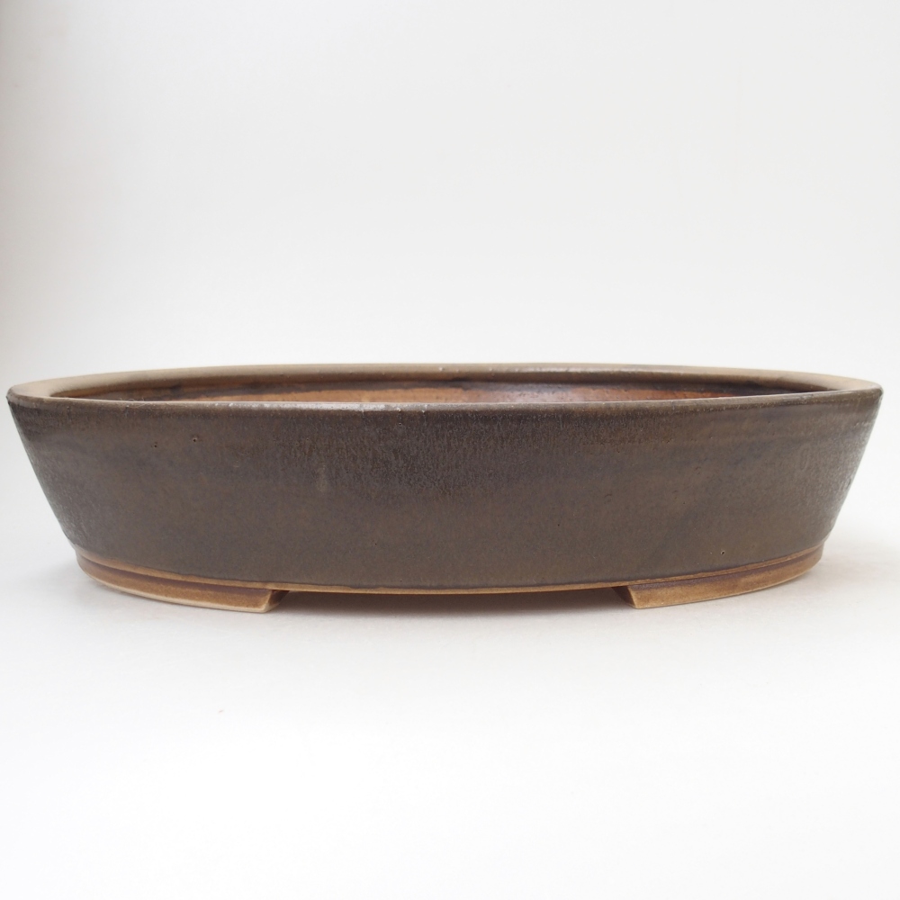 Ciotola per bonsai in ceramica 31,5 x 27,5 x 6 cm, marrone