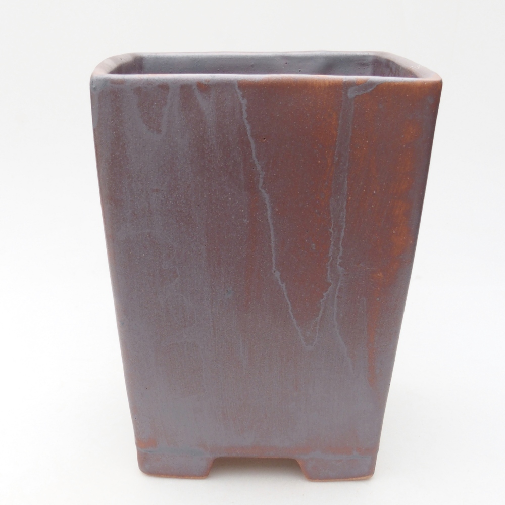 Ciotola bonsai in ceramica 15 x 15 x 19,5 cm, colore metallo