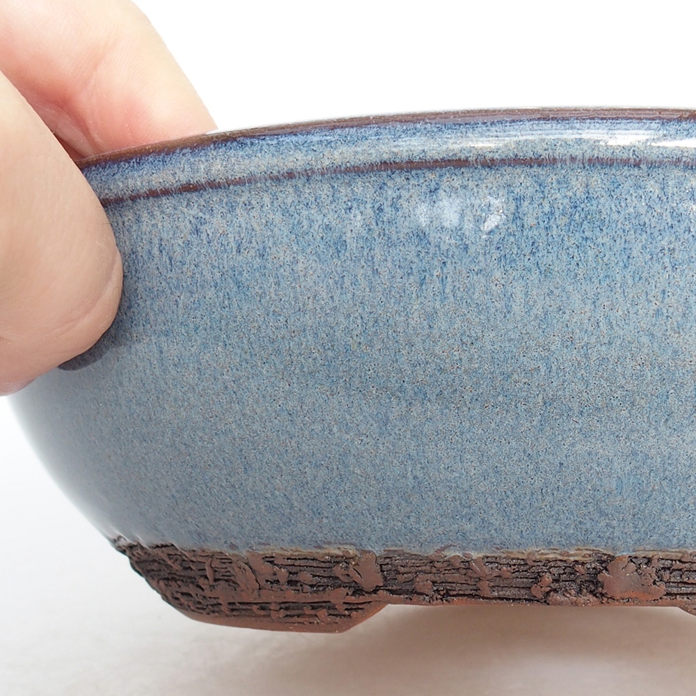 Ciotola bonsai in ceramica 19,5 x 19,5 x 6 cm, colore blu