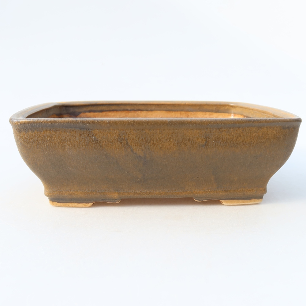 Vaso da bonsai in ceramica 18,5 x 15,5 x 6 cm, colore marrone
