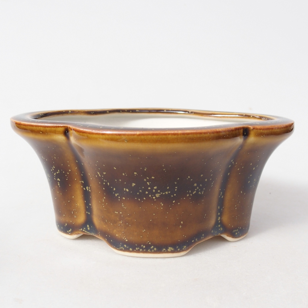 Ciotola per bonsai in ceramica 12,5 x 10 x 5,5 cm, giallo