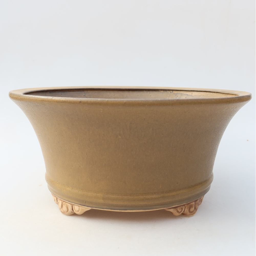 Vaso da bonsai in ceramica 24,5 x 24,5 x 11,5 cm, colore marrone