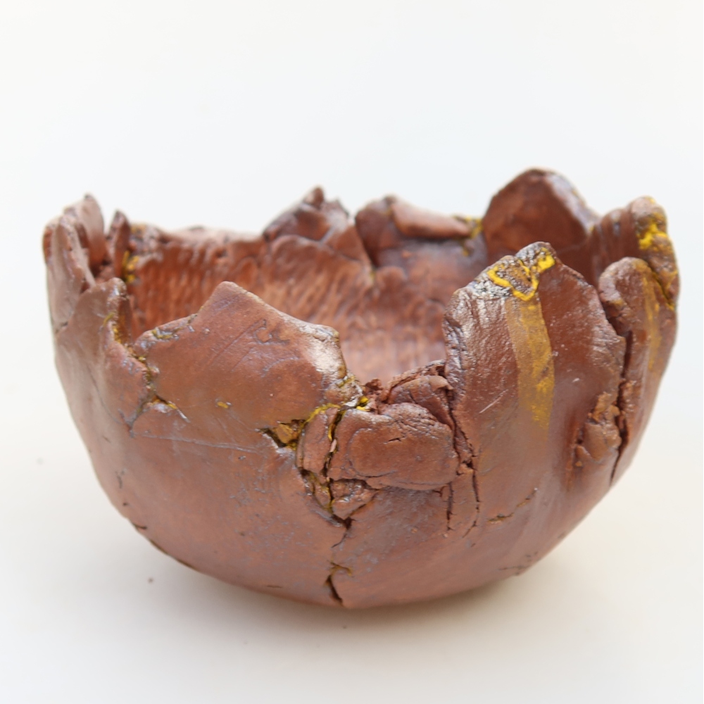Guscio in ceramica  10 x 10 x 7 cm, colore giallo