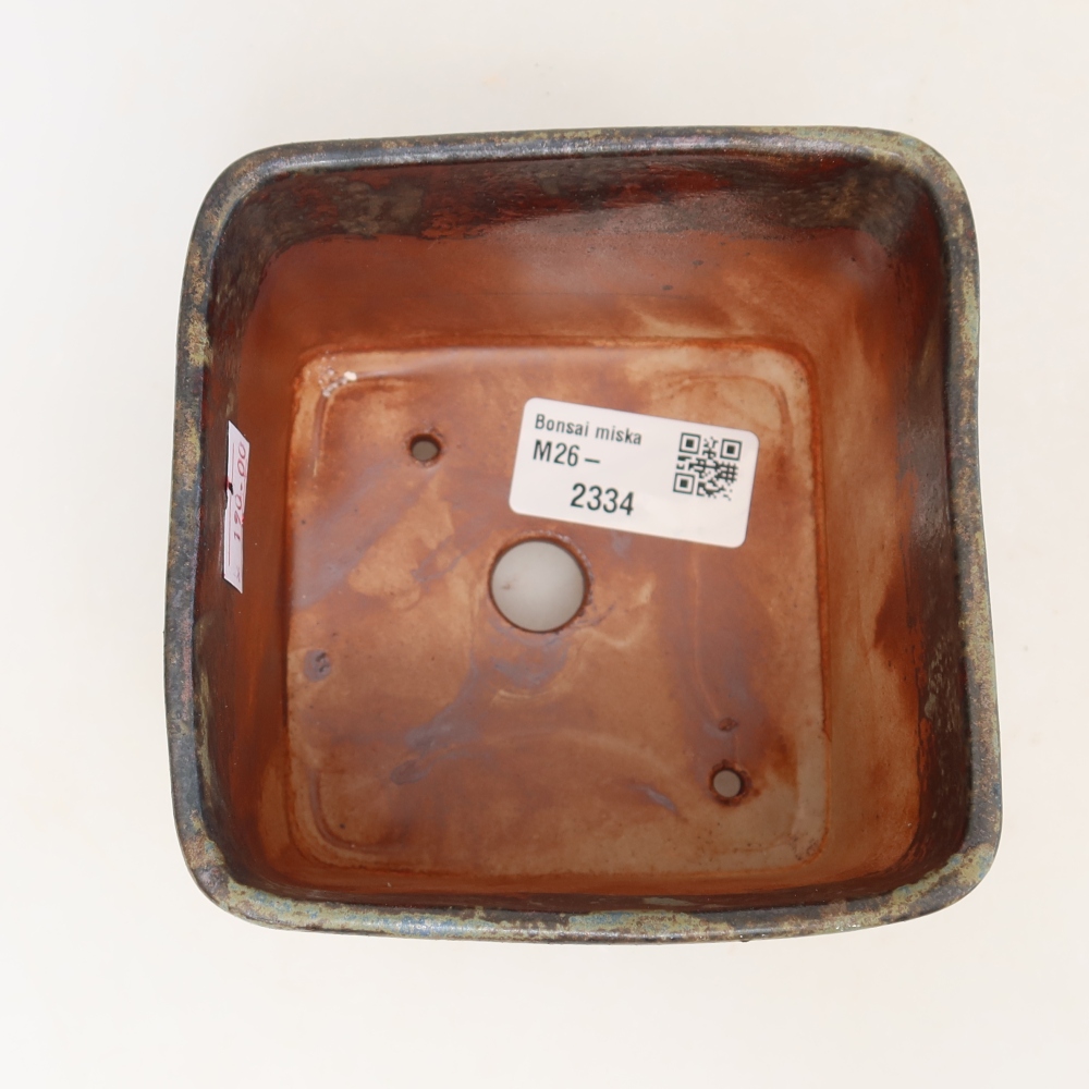 Vaso da bonsai in ceramica 10,5 x 10,5 x 8,5 cm, colore marrone