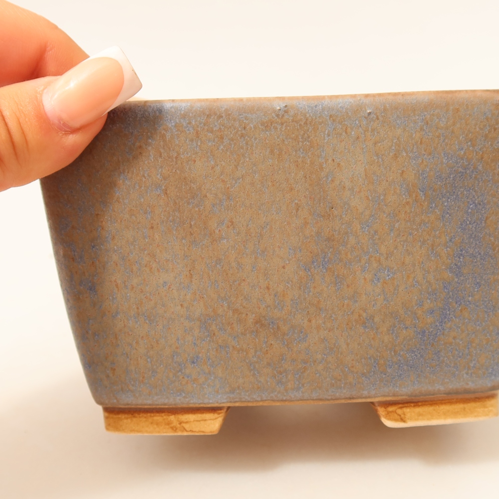 Vaso da bonsai in ceramica 13 x 13 x 8 cm, colore blu