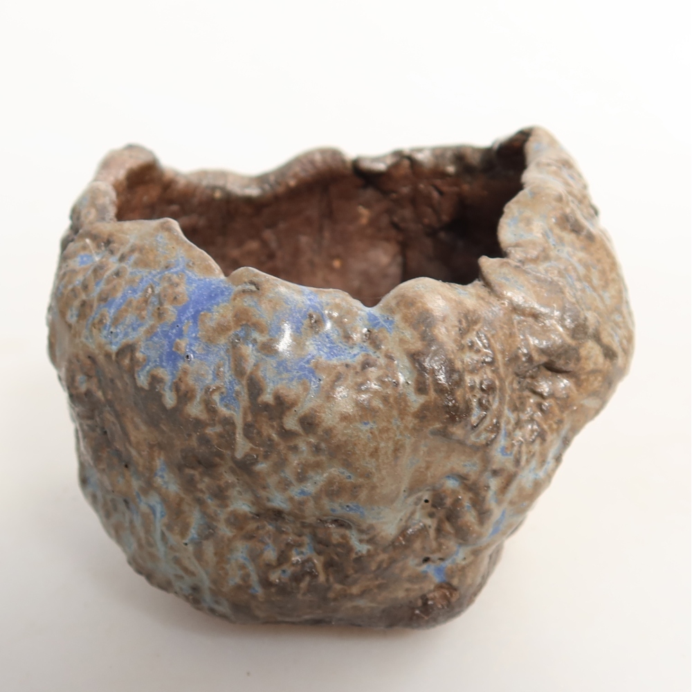 Guscio in ceramica  7 x 7 x 6 cm, colore blu-marrone