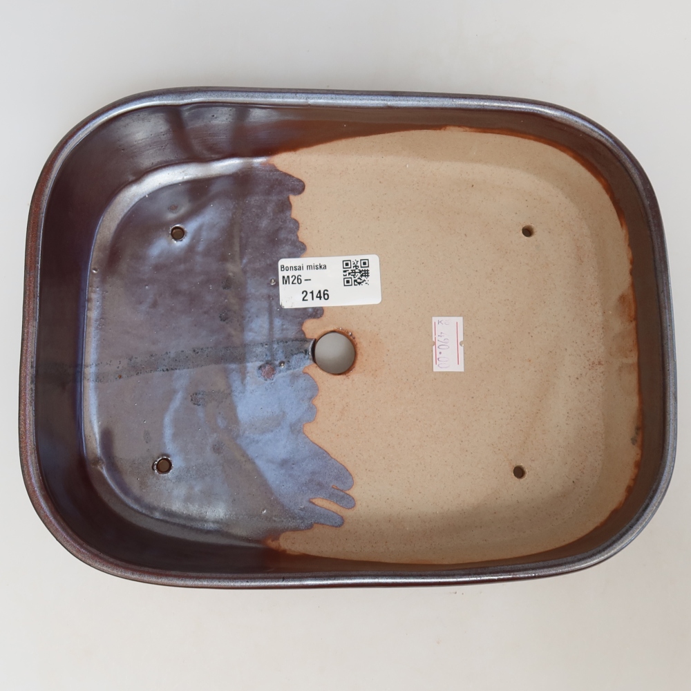 Ciotola per bonsai in ceramica 23 x 18 x 5,5 cm, bordeaux