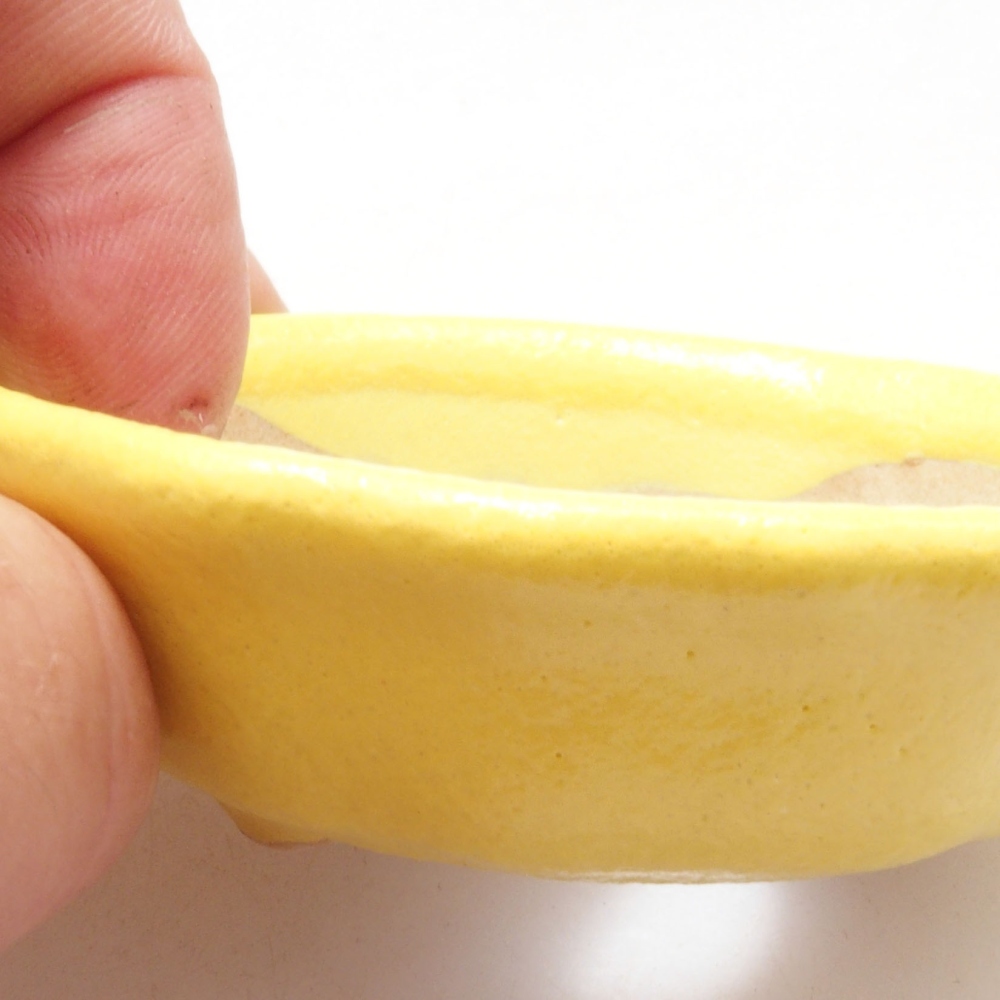 Ciotola bonsai in ceramica 7 x 7 x 2 cm, giallo